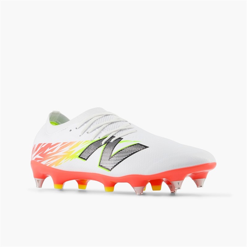New Balance Mens Furon Pro V8 SG Soft Ground Football Boots White/Energy Red/Hi Lite - Image 3
