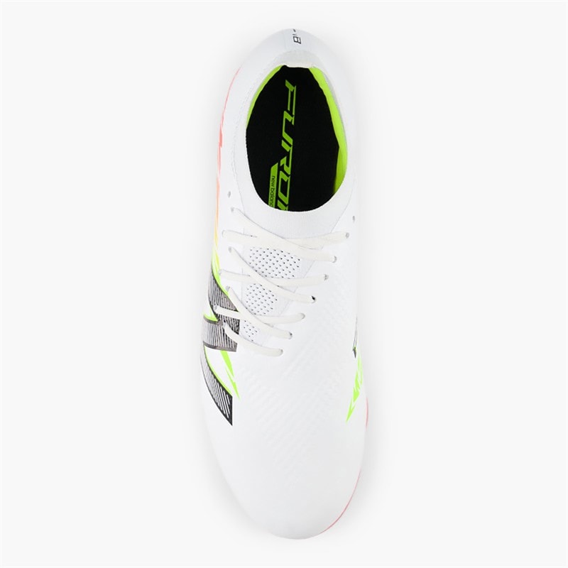 New Balance Mens Furon Pro V8 SG Soft Ground Football Boots White/Energy Red/Hi Lite - Image 4