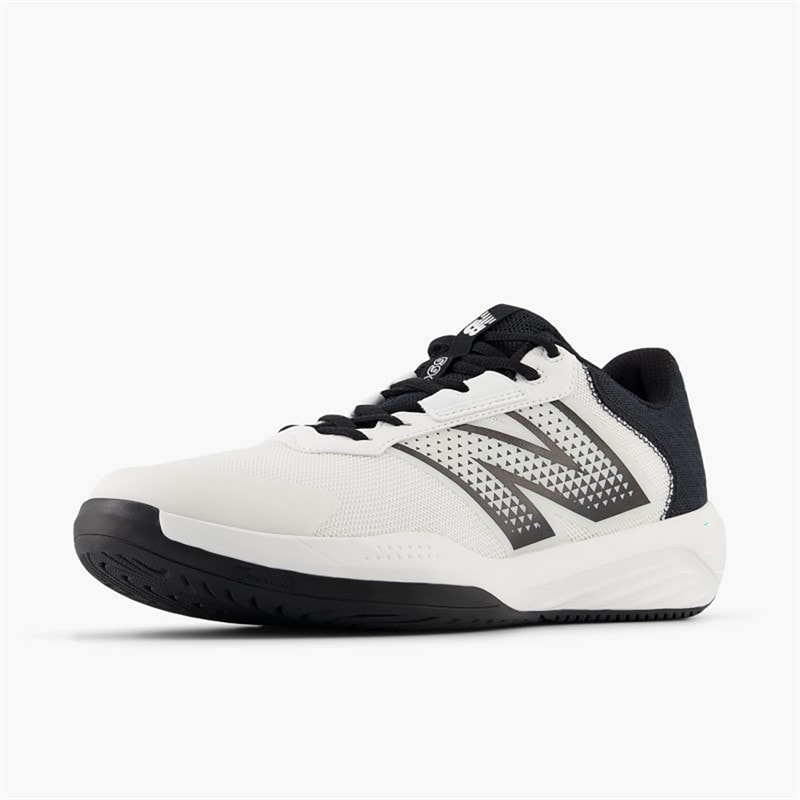New Balance Mens 696 V6 All Court Tennis Shoes Nb White/Black - Image 3