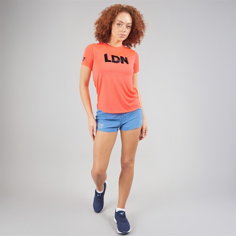 New Balance Womens London Edition Athletics Graphic Running T-Shirt Urgent Red - Image 4