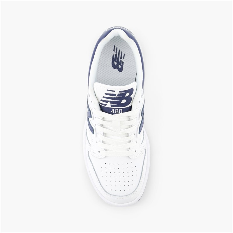 New Balance Junior 480 Trainers White/Navy - Image 4