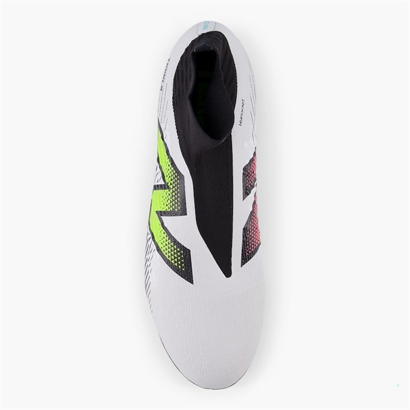 New Balance Mens Tekela Magia V4+ Laceless FG Firm Ground Football Boots White/Hi-Lite/Black - Image 4