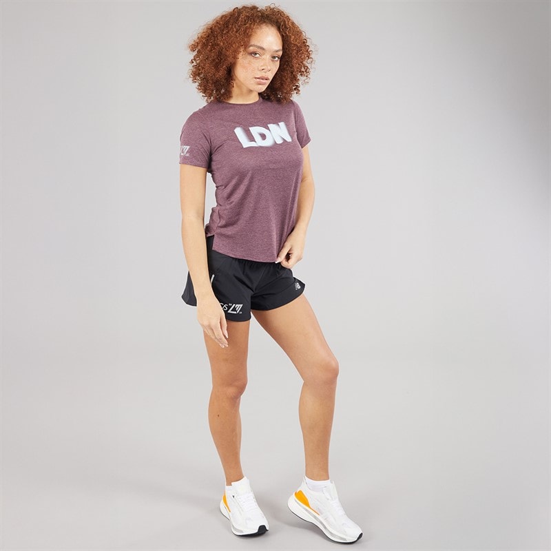 New Balance Womens London Edition Athletics Graphic Running T-Shirt Faded Purple - Image 4