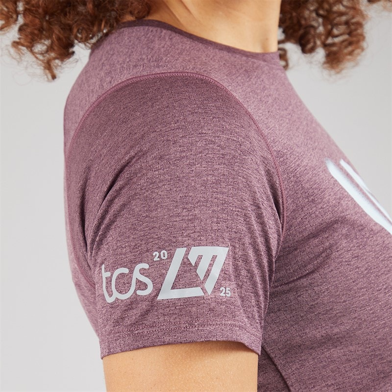 New Balance Womens London Edition Athletics Graphic Running T-Shirt Faded Purple - Image 5