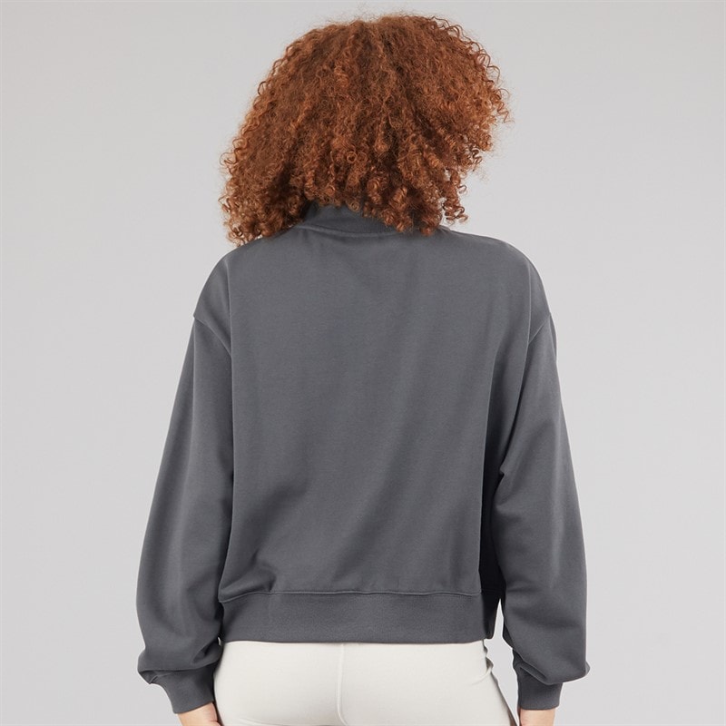 New Balance Womens Athletics Remastered French Terry 1/4 Zip Top Anthracite - Image 2