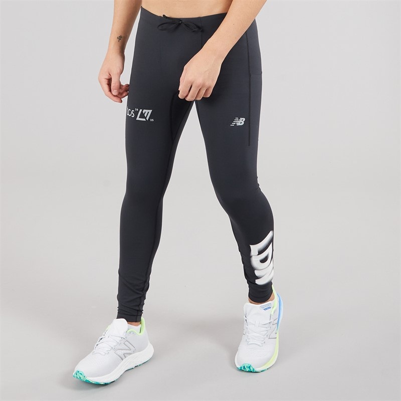 New Balance Mens London Edition NB Pocket Running Tights Black - Image 3