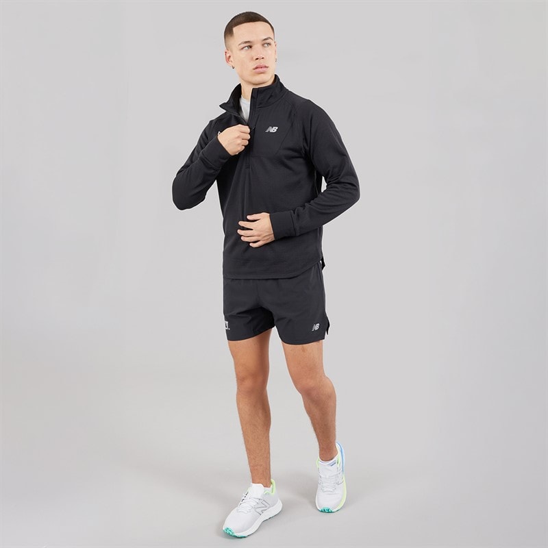 New Balance Mens London Edition NB Heat Grid 1/2 Zip Running Top Black - Image 4