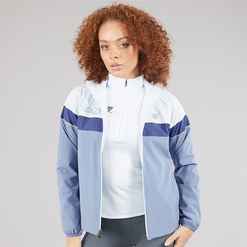 New Balance Womens London Edition Marathon Running Jacket Grey