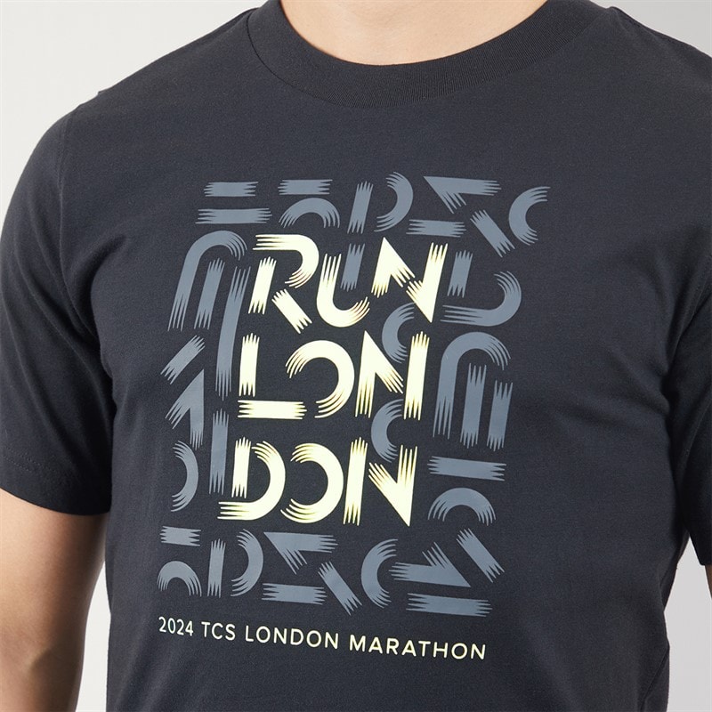 New Balance Mens London Edition Run London Graphic T-Shirt Black - Image 3