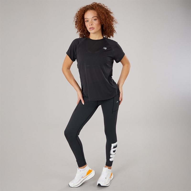 New Balance Womens London Edition Pocket Running Leggings Black - Image 4