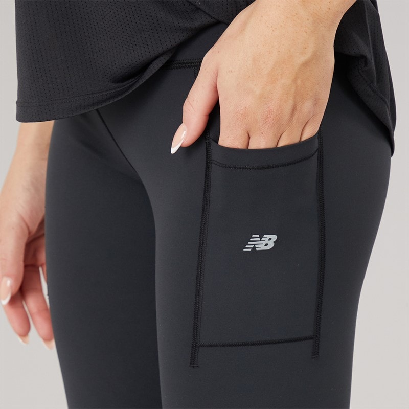New Balance Womens London Edition Pocket Running Leggings Black - Image 5