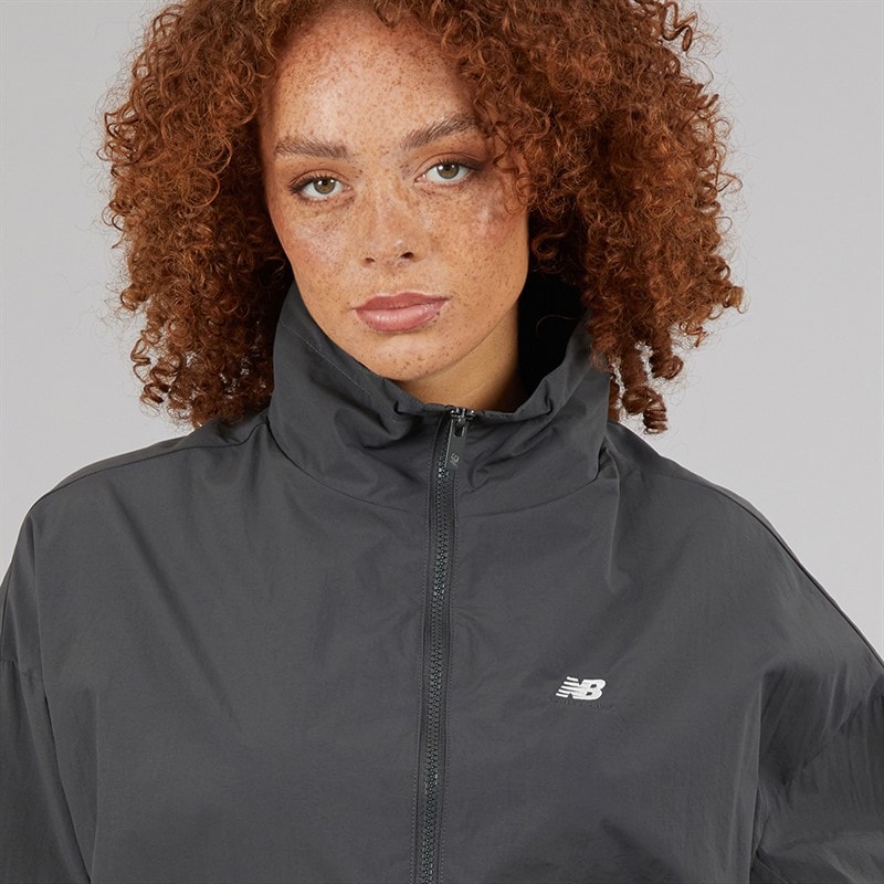 New Balance Womens Athletics Oversized 90s Woven Track Jacket Blacktop - Image 3