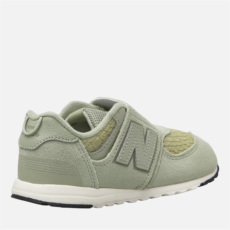 New Balance Infant Girls 574 New-B Hook And Loop Trainers Green - Image 5