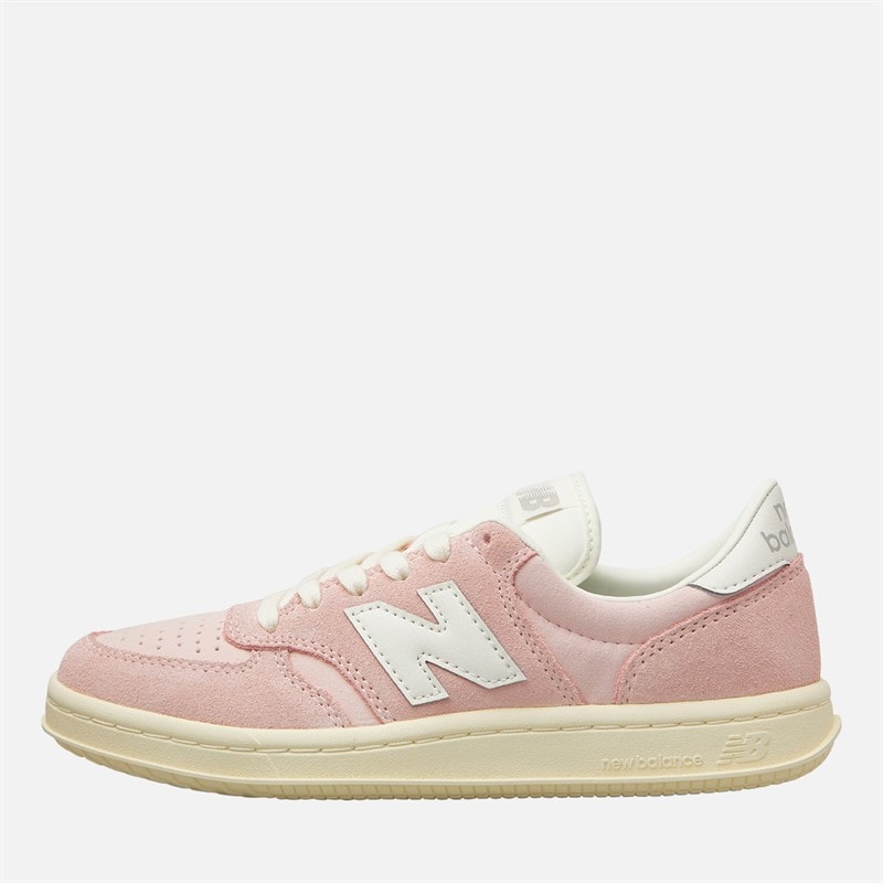 New Balance Junior Girls T500 Trainers White/Pink - Image 1