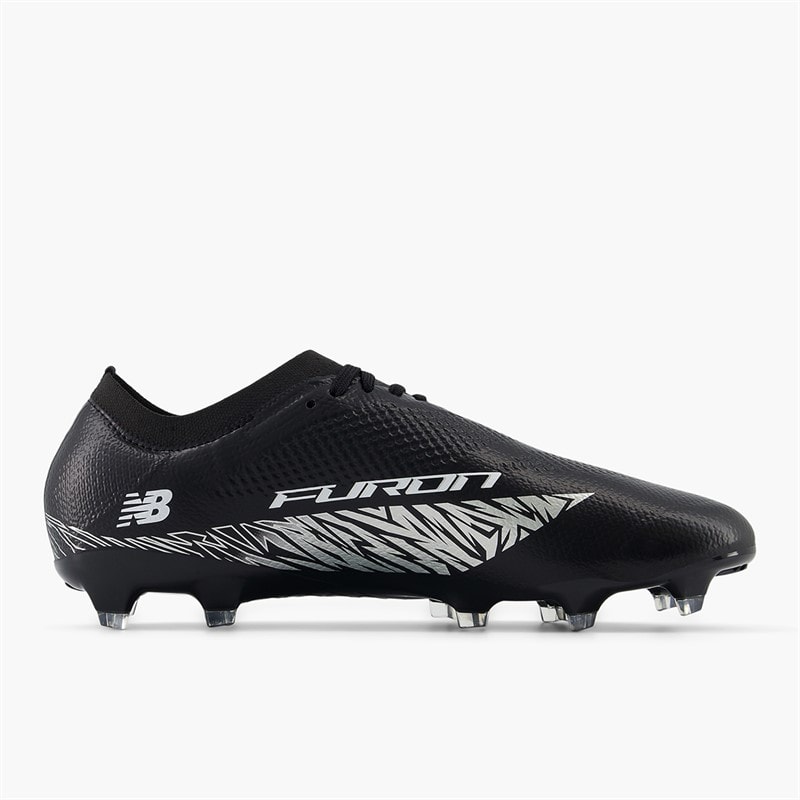 New Balance Mens Furon Pro V8 FG Firm Ground Football Boots Black/Metallic Silver/White - Image 5