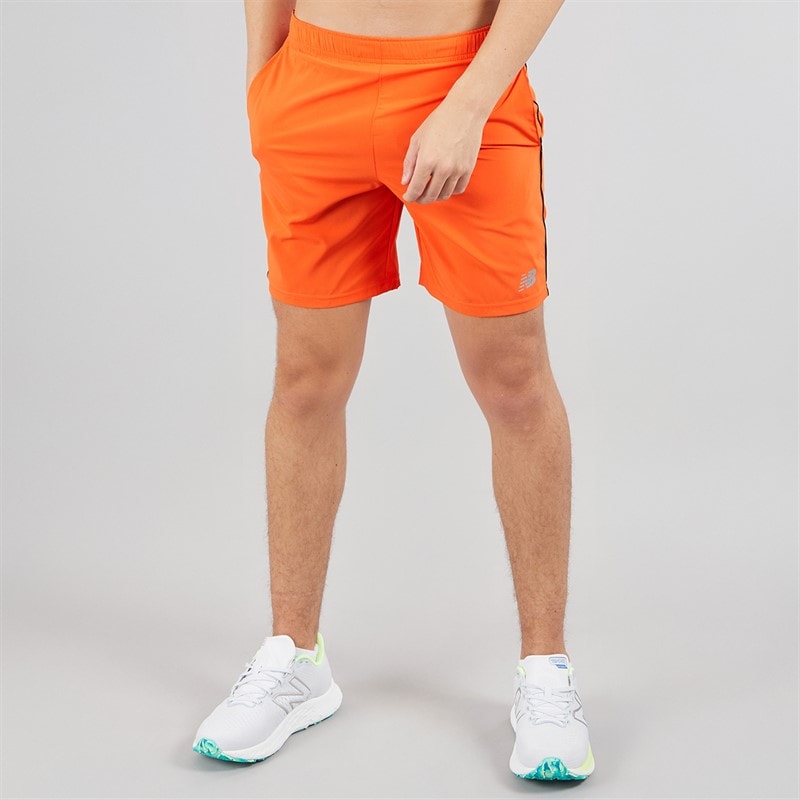 New Balance Mens Core Run 7 Inch Running Shorts Team Orange - Image 3