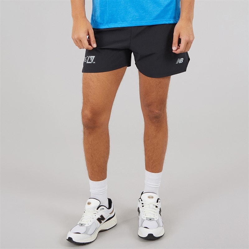 New Balance Mens London Edition RC 5 Inch Running Shorts Black