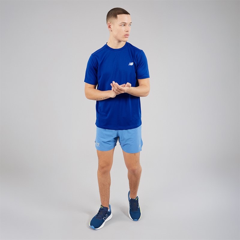New Balance Mens Sport NBDry Training T-Shirt Blue - Image 4