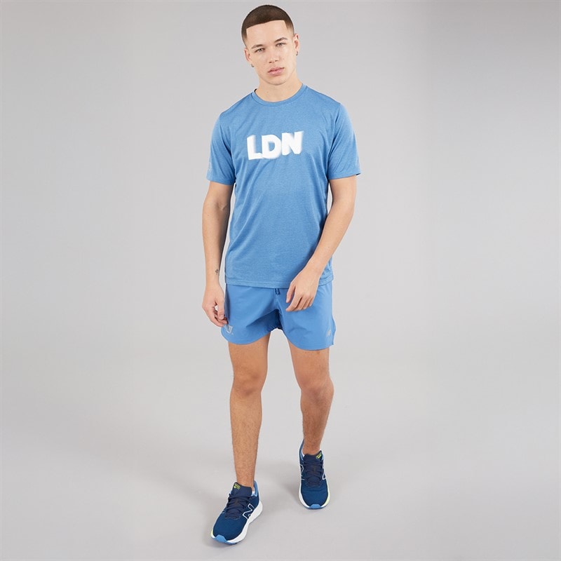 New Balance Mens London Edition RC 5 Inch Running Shorts Sea Stone - Image 4