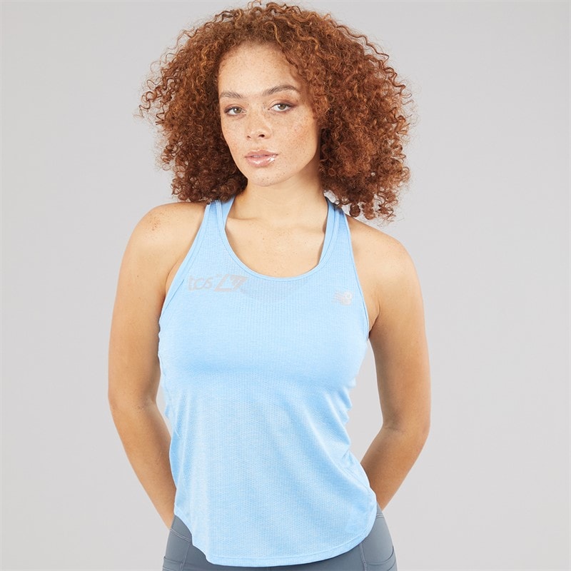 New Balance Womens London Edition Impact Running Tank Top Blue - Image 1