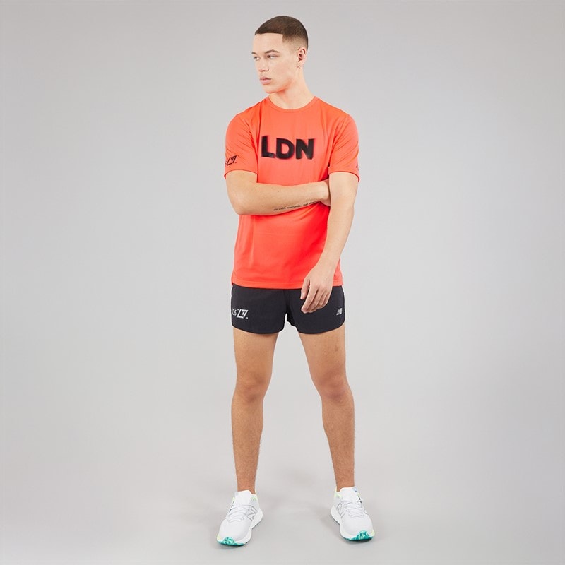 New Balance Mens London Edition Graphic Athletics Running T-Shirt Urgent Red - Image 4