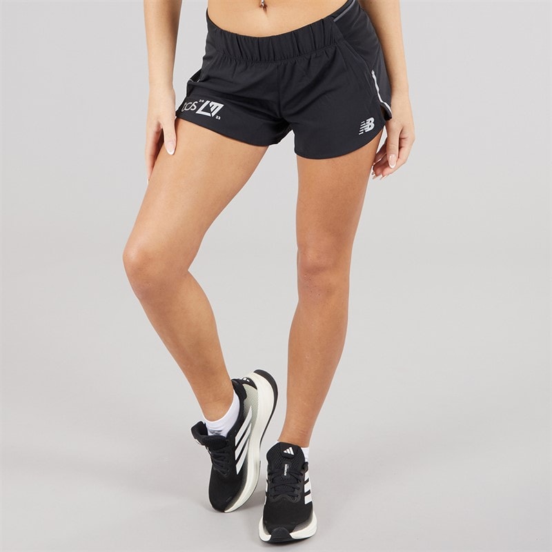 New Balance Womens London Edition Impact 3 Inch Running Shorts Black - Image 3