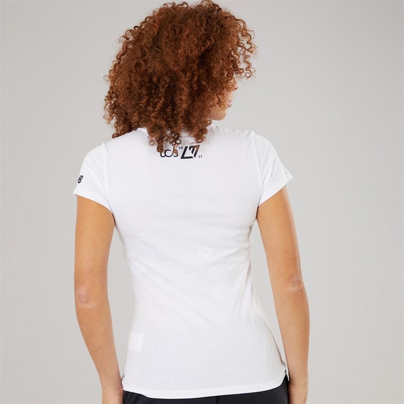 New Balance Womens London Edition Union Jack Graphic Running T-Shirt White - Image 2