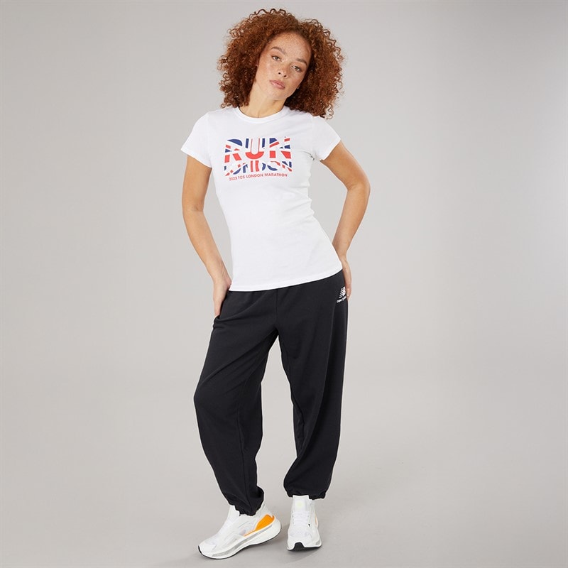 New Balance Womens London Edition Union Jack Graphic Running T-Shirt White - Image 4