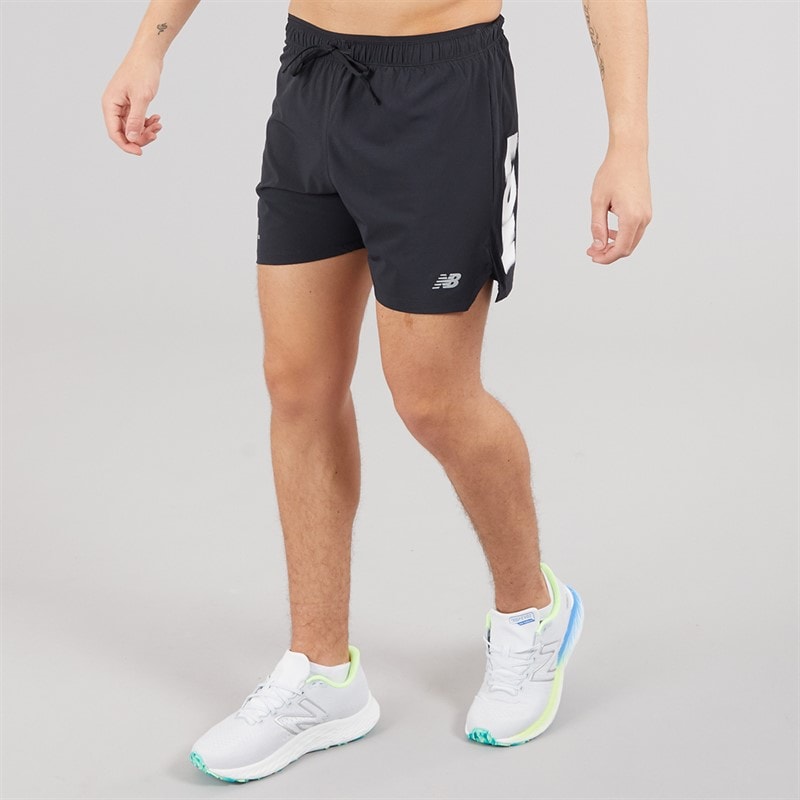 New Balance Mens London Edition RC 5 Inch Running Shorts Black - Image 3