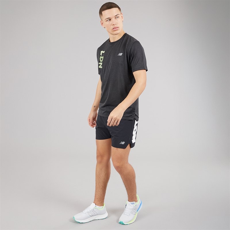 New Balance Mens London Edition RC 5 Inch Running Shorts Black - Image 4