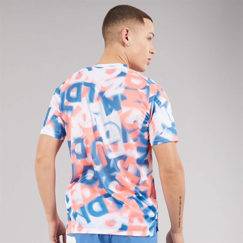New Balance Mens London Edition Printed NB Athletics Running T-Shirt Multi Colour - Image 2