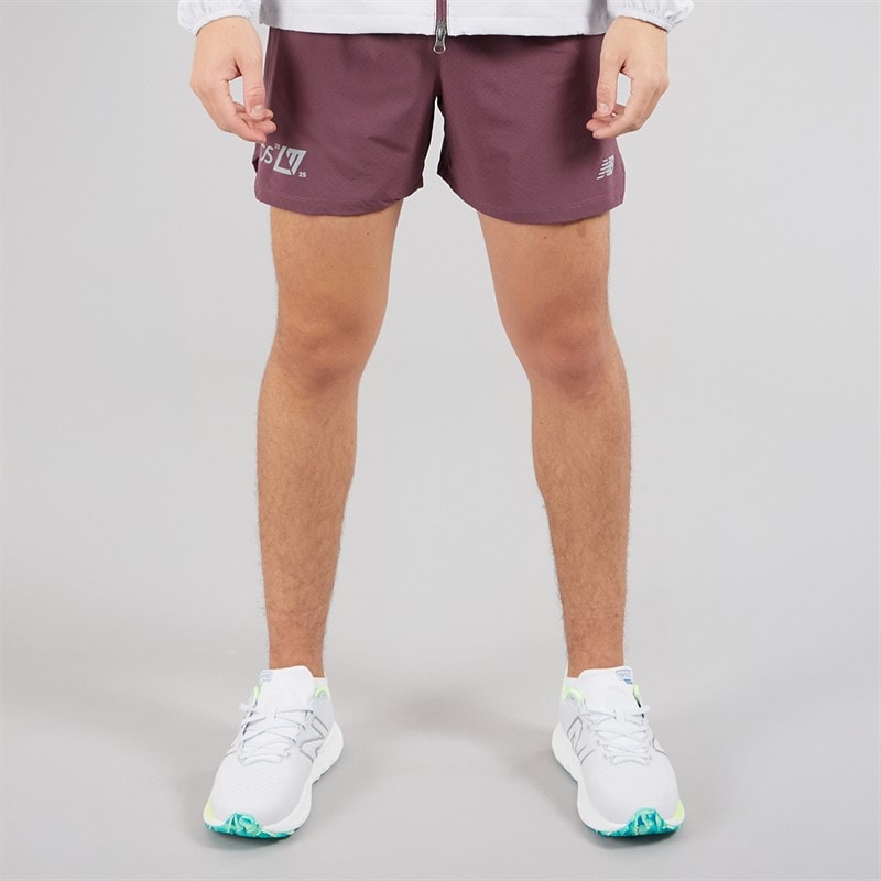 New Balance Mens London Edition RC 5 Inch Running Shorts Faded Purple - Image 1