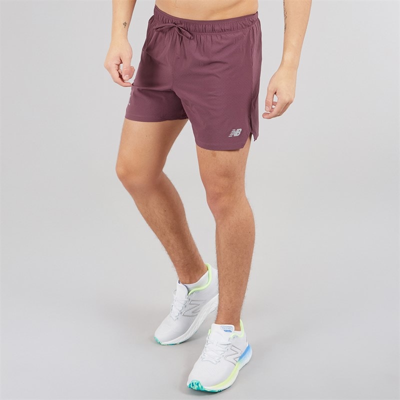 New Balance Mens London Edition RC 5 Inch Running Shorts Faded Purple - Image 3