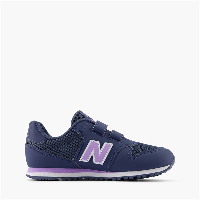 New Balance Kids 500 Hook And Loop Trainers Navy/Purple - Image 1