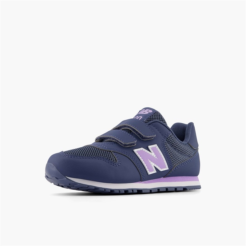 New Balance Kids 500 Hook And Loop Trainers Navy/Purple - Image 3