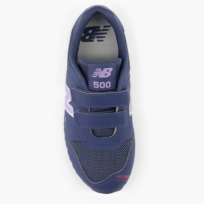 New Balance Kids 500 Hook And Loop Trainers Navy/Purple - Image 4