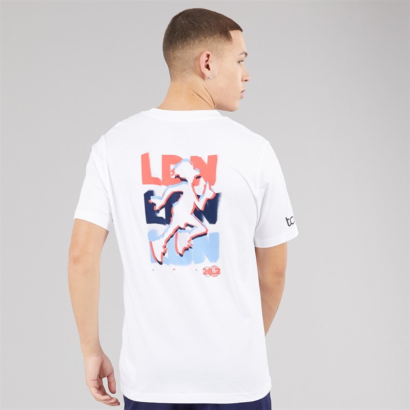 New Balance Mens London Edtion LDN Graphic Running T-Shirt White - Image 2
