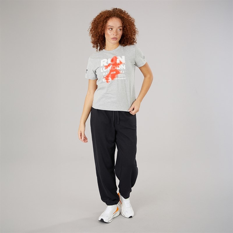 New Balance Womens London Edition Run London Graphic Running T-Shirt Grey - Image 4