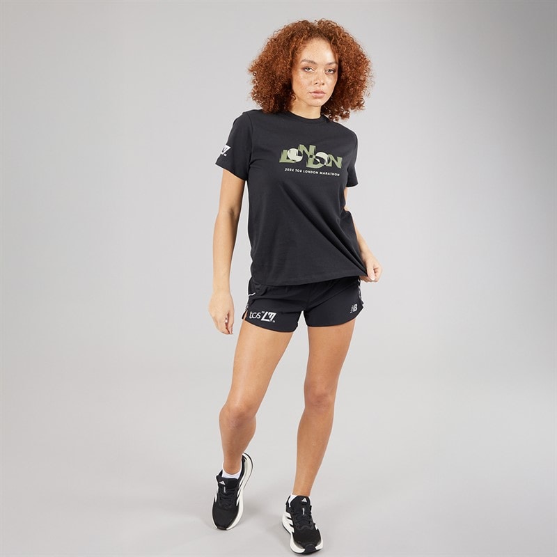 New Balance Womens London Edition Graphic T-Shirt Black - Image 4