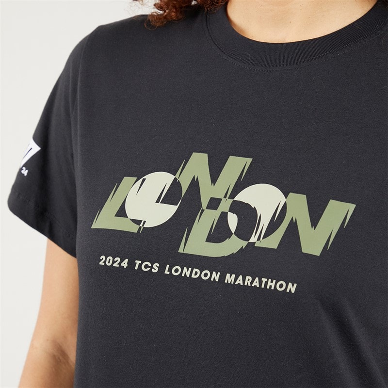 New Balance Womens London Edition Graphic T-Shirt Black - Image 5