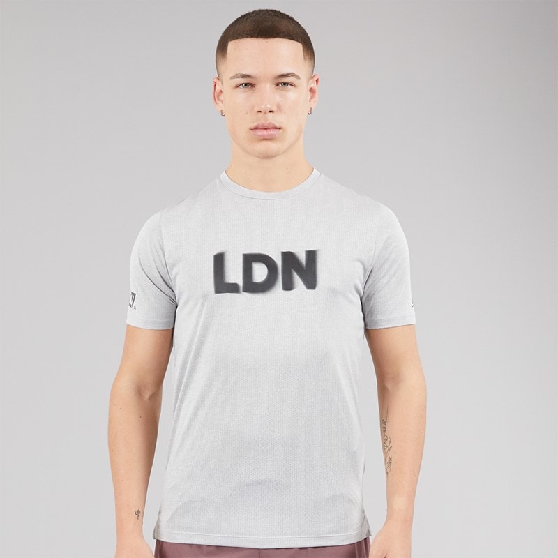 New Balance Mens London Edition Graphic Athletics Running T-Shirt Agave Green