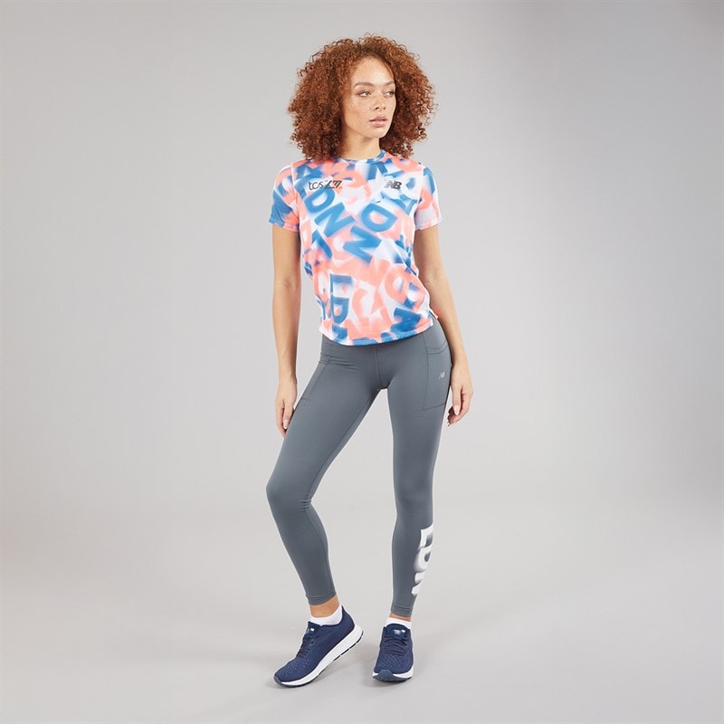New Balance Womens London Edition Pocket Running Leggings Graphite - Image 4