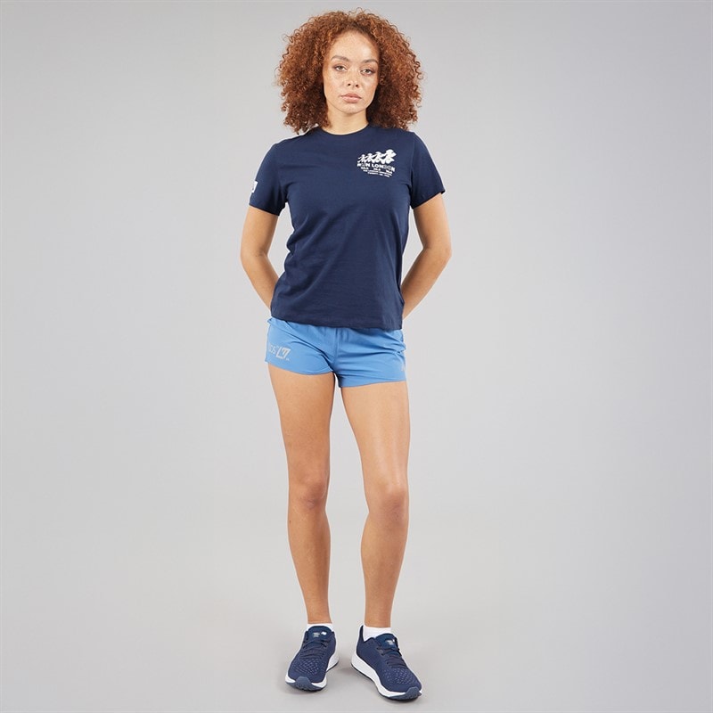 New Balance Womens London Edition LDN Graphic Running T-Shirt Navy - Image 4
