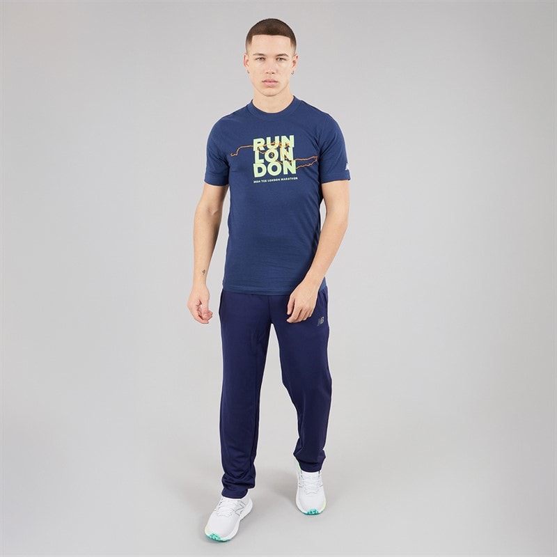 New Balance Mens London Edition Run London Graphic T-Shirt Navy - Image 4