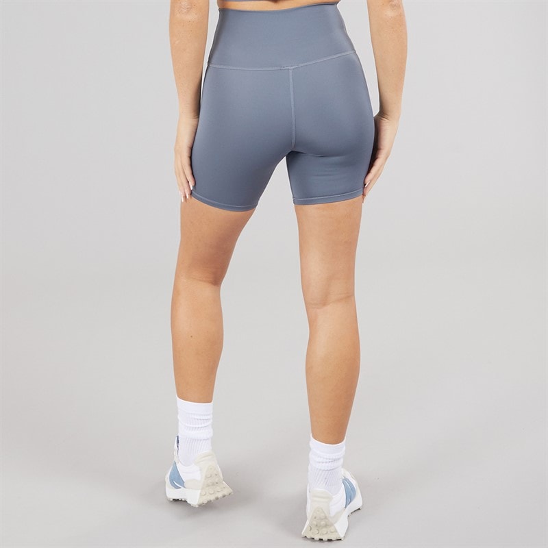 New Balance Womens Script High Rise Shorts Dust Teal - Image 2