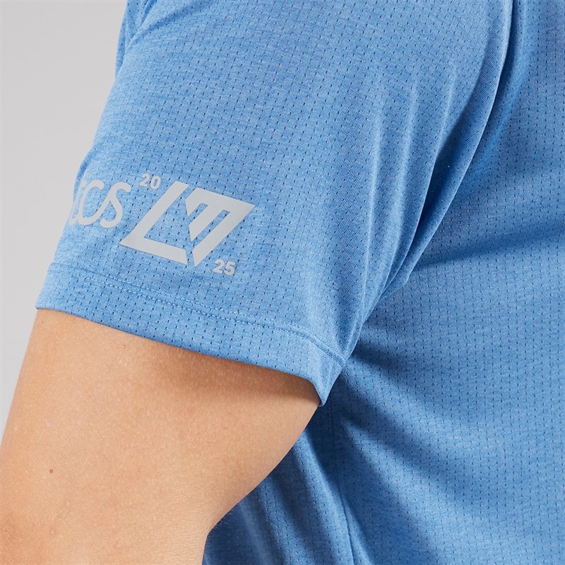 New Balance Mens London Edition Graphic Athletics Running T-Shirt Blue Solar Orange - Image 4