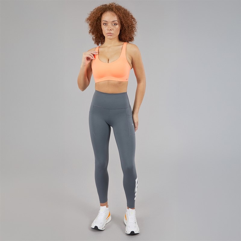 New Balance Womens NB RC Running Sports Bra Hot Mango - Image 4