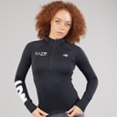 New Balance Womens London Edition Athletics Heat Grid 1/2 Zip Running Top Black