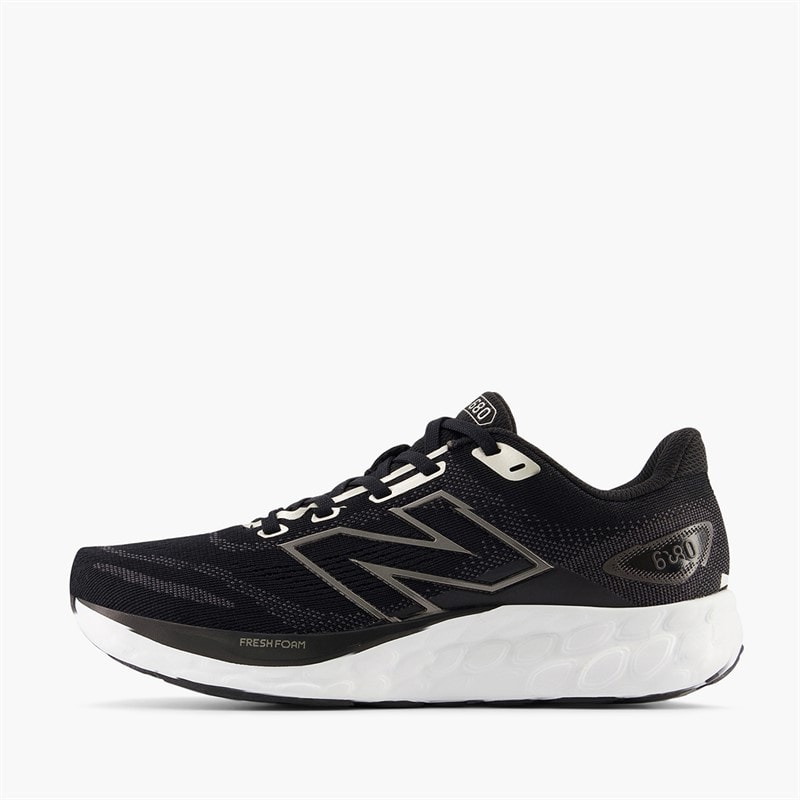 New Balance Womens Fresh Foam 680 V8 Neutral Running Shoes Black/Light Gold/Black Metallic - Image 1