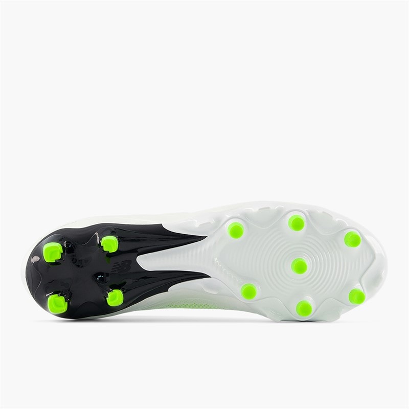 New Balance Mens Tekela Team V5 Low Laced FG Firm Ground Football Boots White/Black/Pixel Green - Image 2